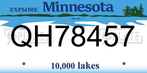 QH78457 Minnesota License Plate