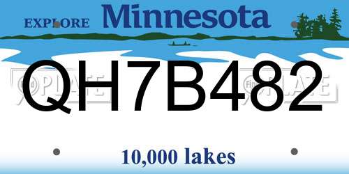 QH7B482 Minnesota License Plate