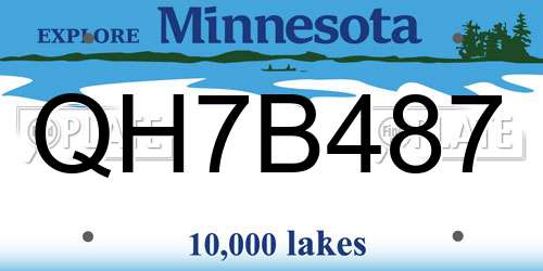 QH7B487 Minnesota License Plate