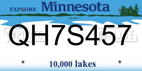 QH7S457 Minnesota License Plate