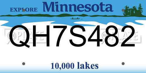 QH7S482 Minnesota License Plate