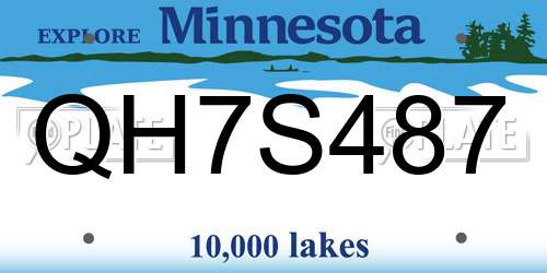 QH7S487 Minnesota License Plate
