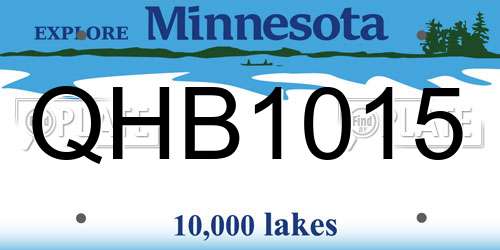 QHB1015 Minnesota License Plate