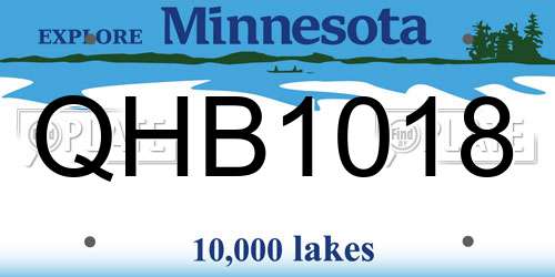 QHB1018 Minnesota License Plate