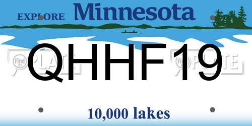 QHHF19 Minnesota License Plate