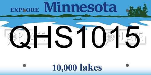 QHS1015 Minnesota License Plate