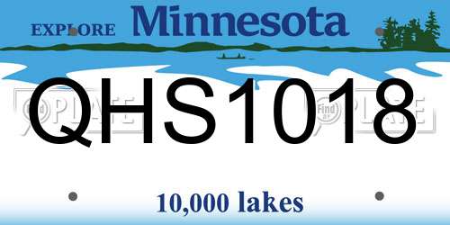 QHS1018 Minnesota License Plate