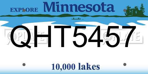 QHT5457 Minnesota License Plate