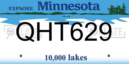 QHT629 Minnesota License Plate