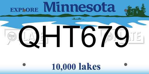 QHT679 Minnesota License Plate