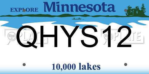 QHYS12 Minnesota License Plate