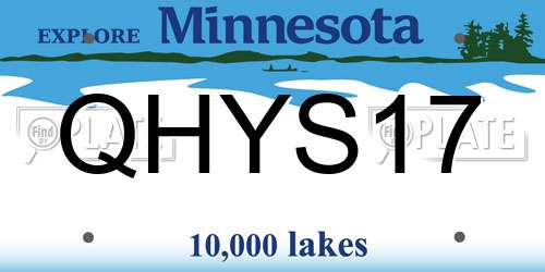 QHYS17 Minnesota License Plate