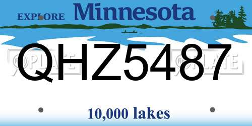 QHZ5487 Minnesota License Plate