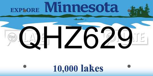 QHZ629 Minnesota License Plate