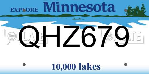QHZ679 Minnesota License Plate