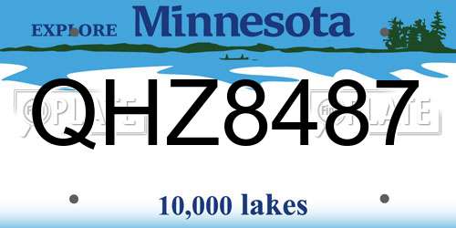 QHZ8487 Minnesota License Plate