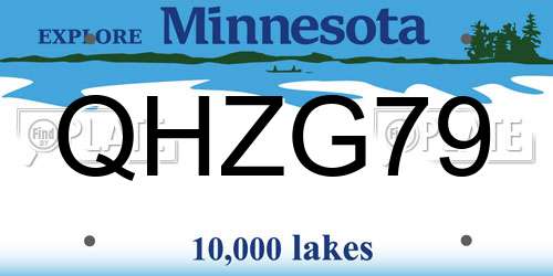 QHZG79 Minnesota License Plate