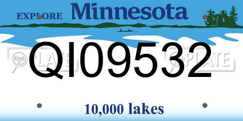 QI09532 Minnesota License Plate