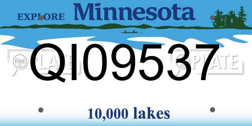 QI09537 Minnesota License Plate