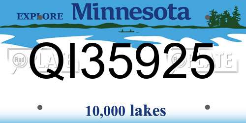 QI35925 Minnesota License Plate