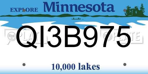 QI3B975 Minnesota License Plate