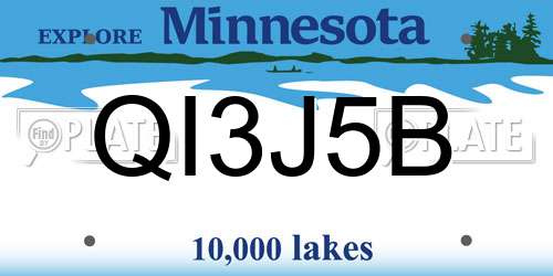 QI3J5B Minnesota License Plate