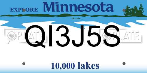 QI3J5S Minnesota License Plate