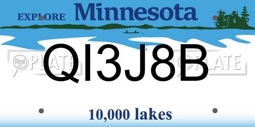 QI3J8B Minnesota License Plate