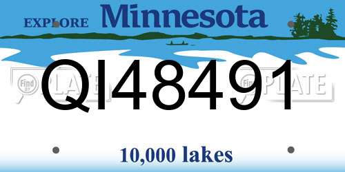 QI48491 Minnesota License Plate