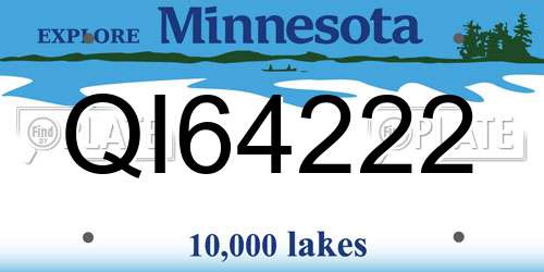 QI64222 Minnesota License Plate