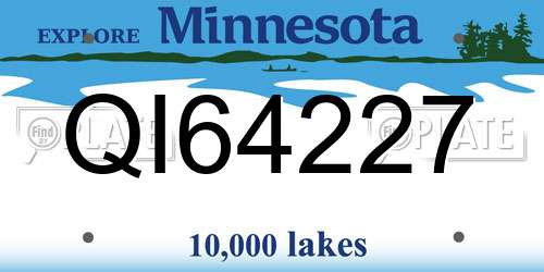 QI64227 Minnesota License Plate