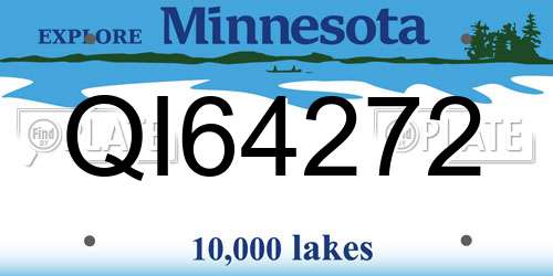 QI64272 Minnesota License Plate
