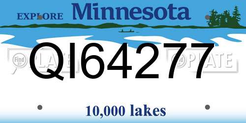 QI64277 Minnesota License Plate