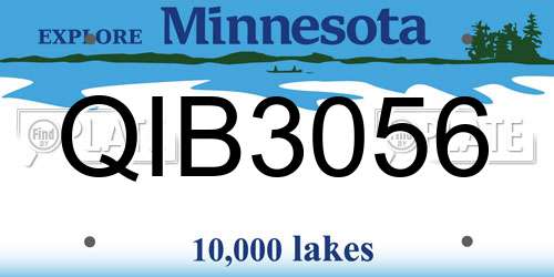 QIB3056 Minnesota License Plate