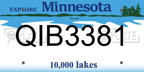 QIB3381 Minnesota License Plate