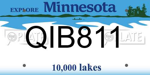 QIB811 Minnesota License Plate