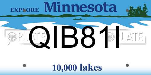 QIB81I Minnesota License Plate