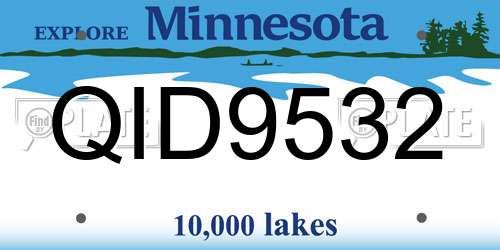 QID9532 Minnesota License Plate