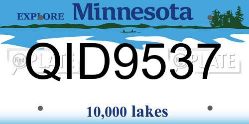 QID9537 Minnesota License Plate