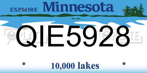 QIE5928 Minnesota License Plate