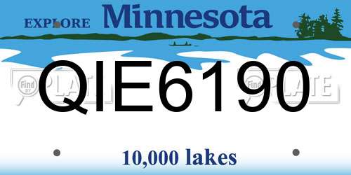 QIE6190 Minnesota License Plate