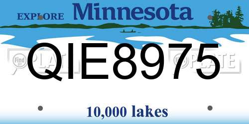 QIE8975 Minnesota License Plate
