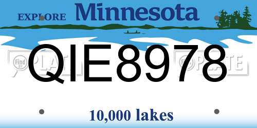 QIE8978 Minnesota License Plate