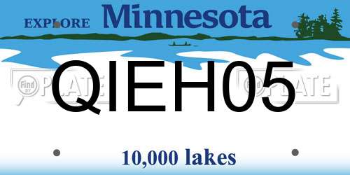QIEH05 Minnesota License Plate