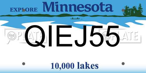 QIEJ55 Minnesota License Plate