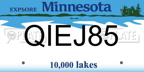 QIEJ85 Minnesota License Plate