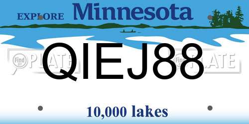 QIEJ88 Minnesota License Plate
