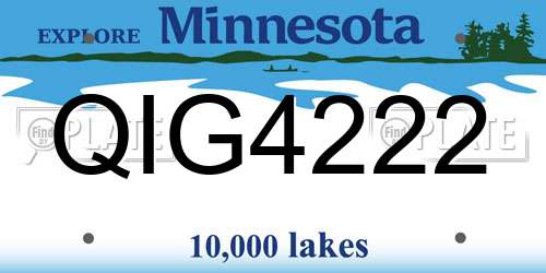QIG4222 Minnesota License Plate