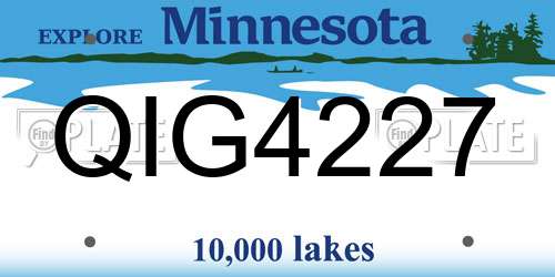 QIG4227 Minnesota License Plate
