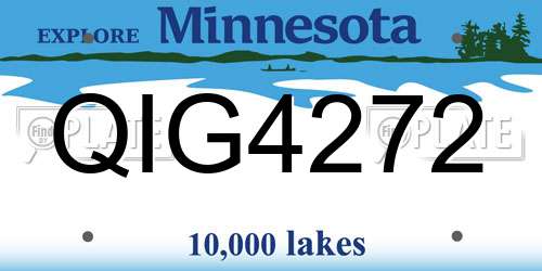 QIG4272 Minnesota License Plate